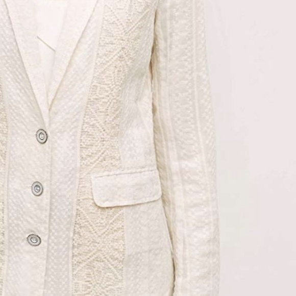 ANTHROPOLOGIE Lupe Lace Blazer Jacket Ivory {Z49} - Picture 2 of 5